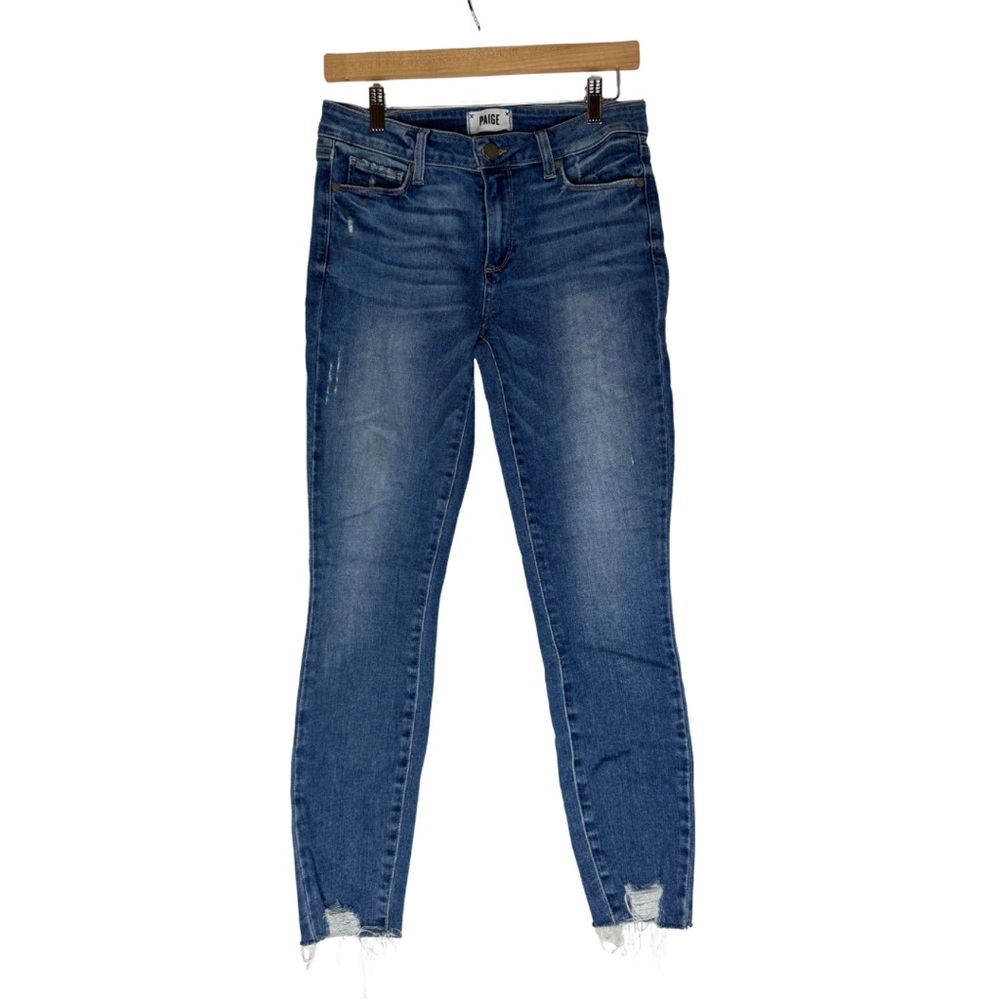 Paige Verdugo Ankle Skinny Jeans Women’s Size 28 Raw Hem Stretch Denim